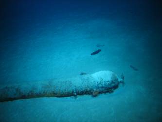 Torpedo on seabed